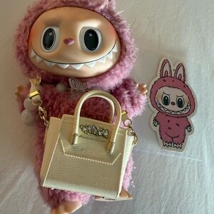 Pink Plush Toy with Cream Handbag